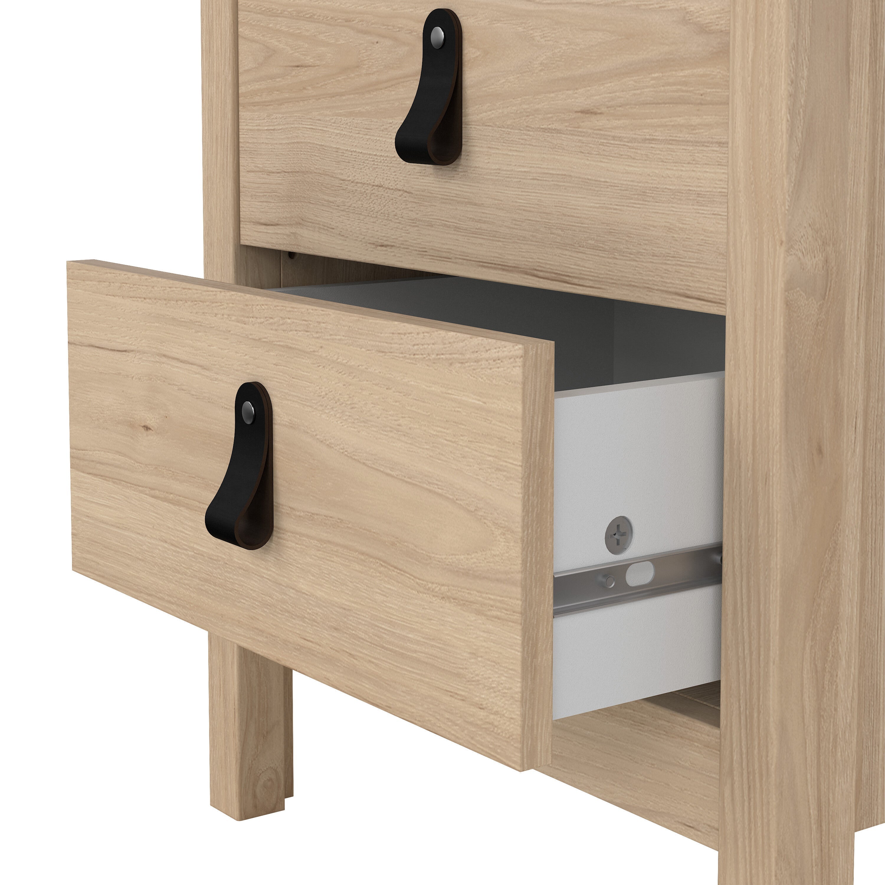 Barcelona Bedside Table 2 Drawers in Jackson Hickory Oak – FTG, view 9
