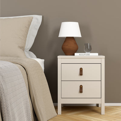 Barcelona Bedside Table 2 Drawers in Cashmere – FTG, view 2