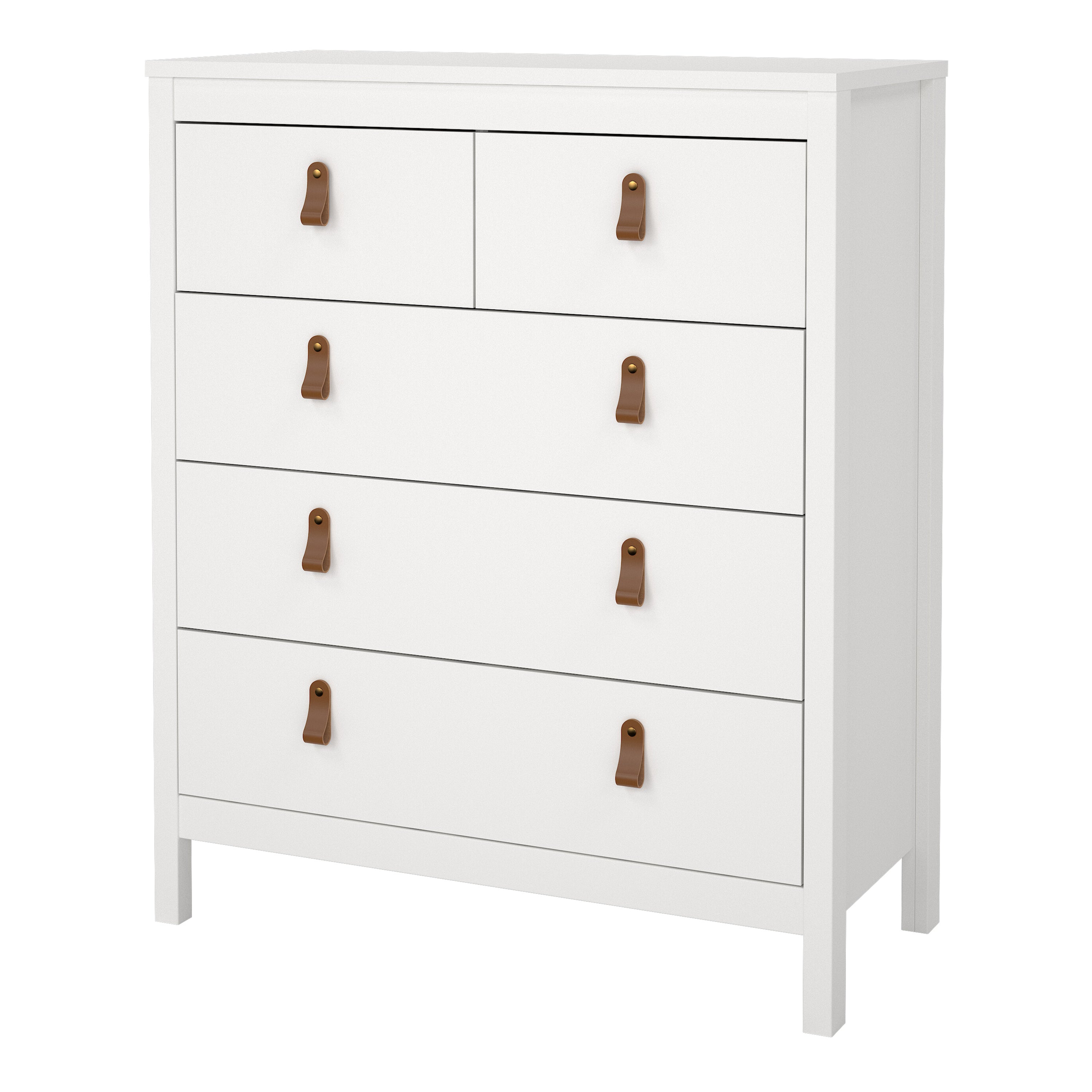 Barcelona Chest 3+2 Drawers in White – FTG, view 3