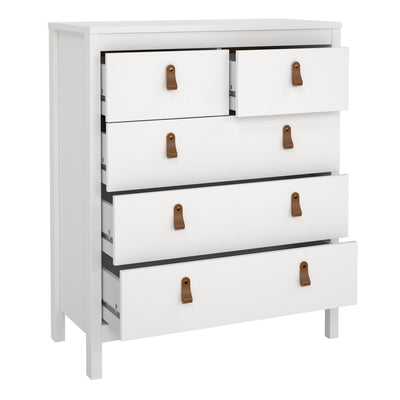 Barcelona Chest 3+2 Drawers in White – FTG, view 5