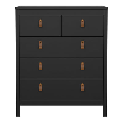 Barcelona Chest 3+2 Drawers in Matt Black – FTG, view 2