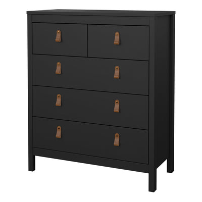 Barcelona Chest 3+2 Drawers in Matt Black – FTG, view 3
