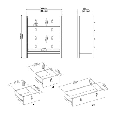 Barcelona Chest 3+2 Drawers in Cashmere – FTG, view 13