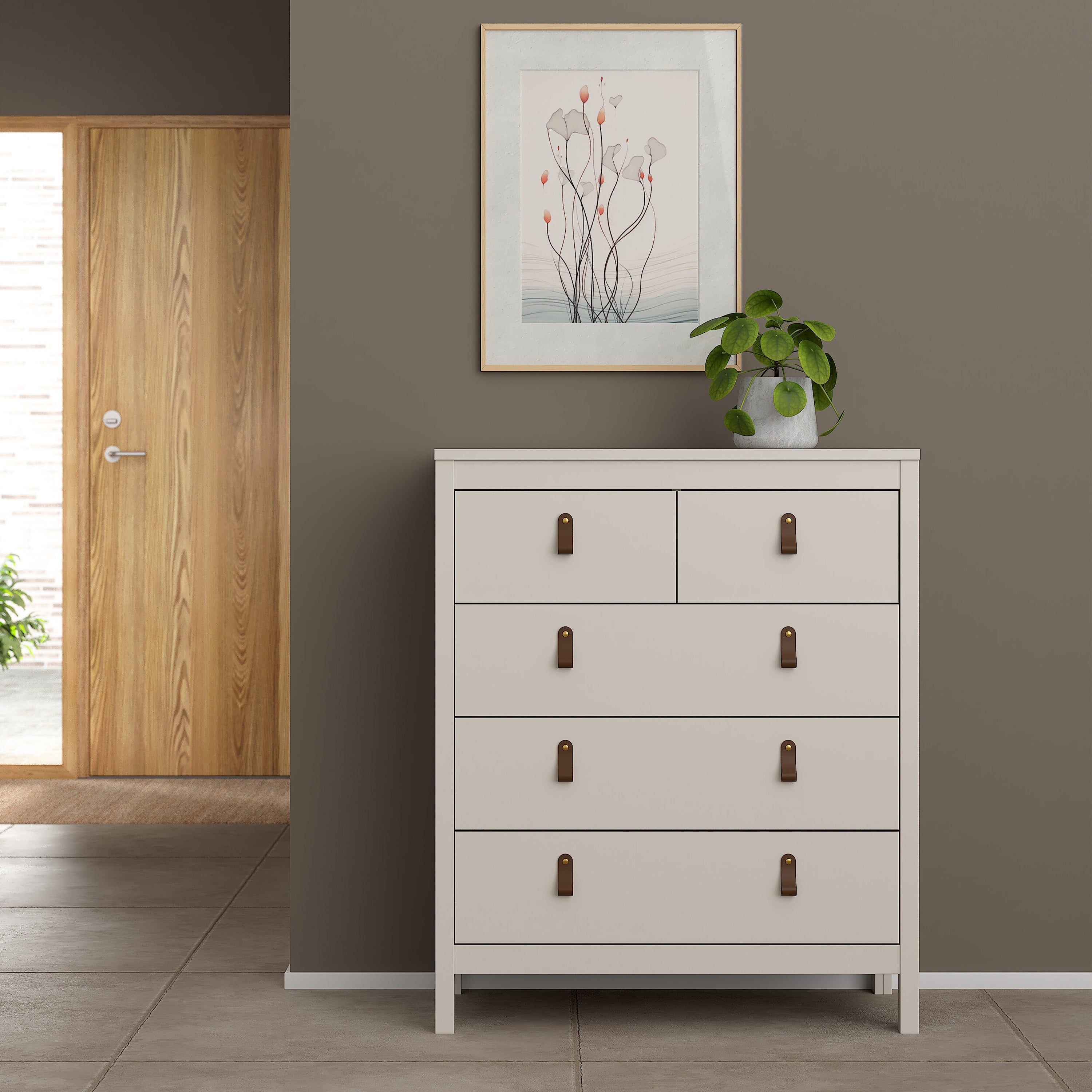 Barcelona Chest 3+2 Drawers in Cashmere – FTG, view 9