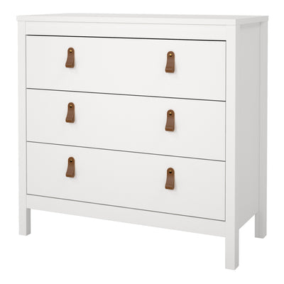 Barcelona Chest 3 Drawers in White – FTG, view 3