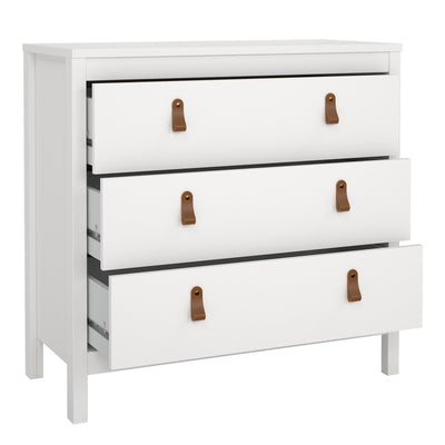 Barcelona Chest 3 Drawers in White – FTG, view 4