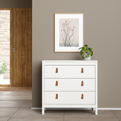 Barcelona Chest 3 Drawers in White – FTG, view 5