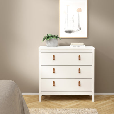 Barcelona Chest 3 Drawers in White – FTG, view 6