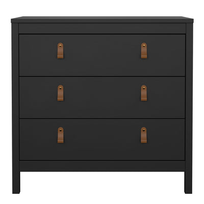 Barcelona Chest 3 Drawers in Matt Black – FTG, view 2