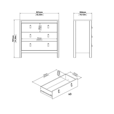 Barcelona Chest 3 Drawers in Jackson Hickory Oak – FTG, view 9