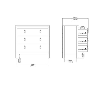 Barcelona Chest 3 Drawers in Cashmere – FTG, view 8
