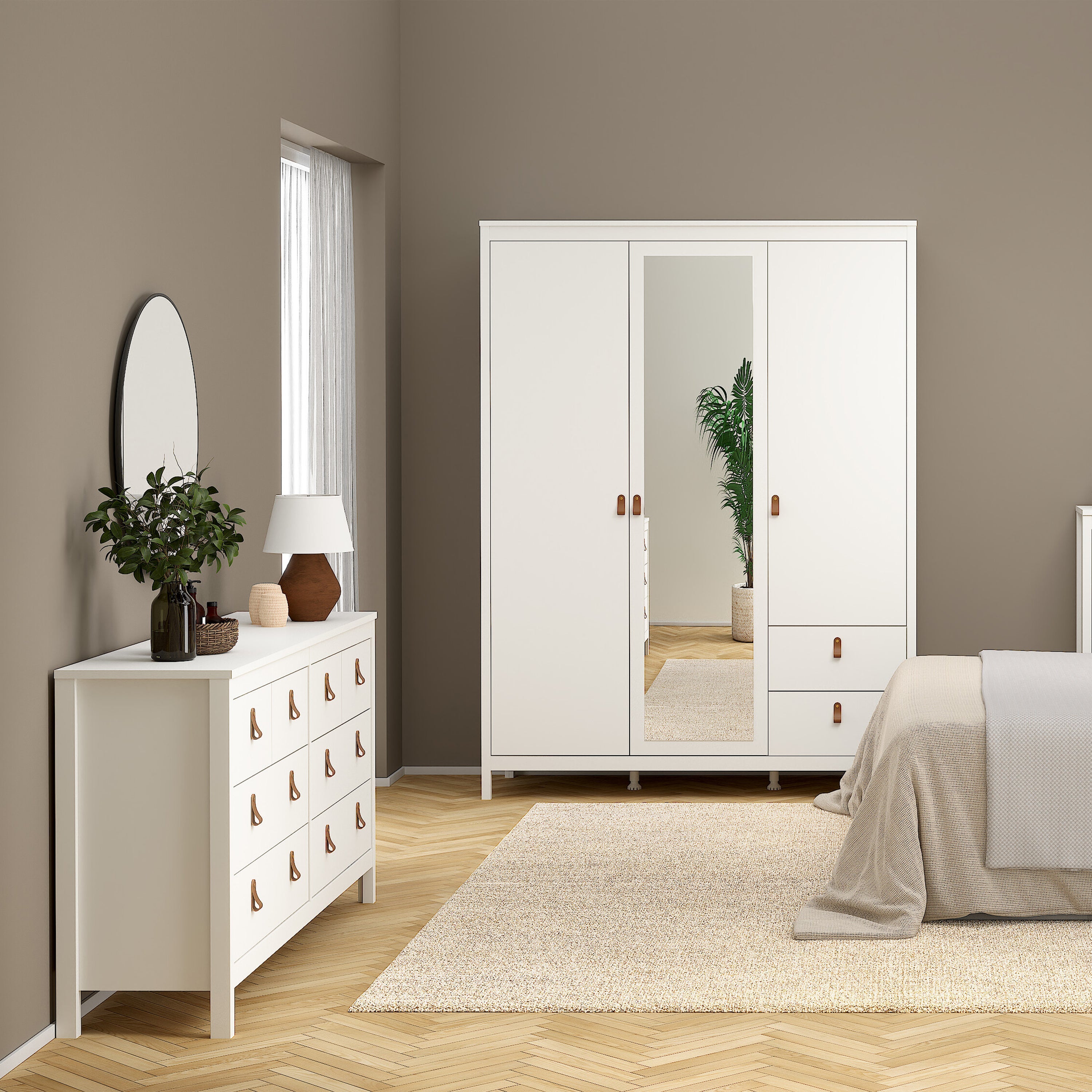 Barcelona Double Dresser 4+4 Drawers in White – FTG, view 5
