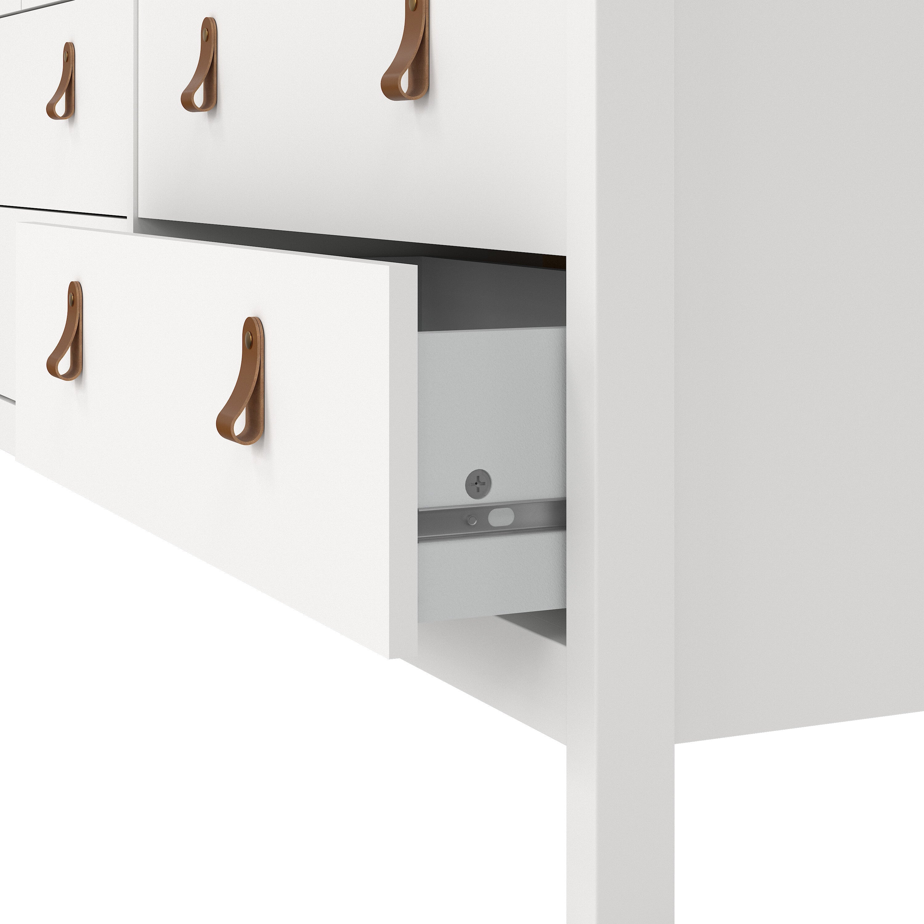 Barcelona Double Dresser 4+4 Drawers in White – FTG, view 7