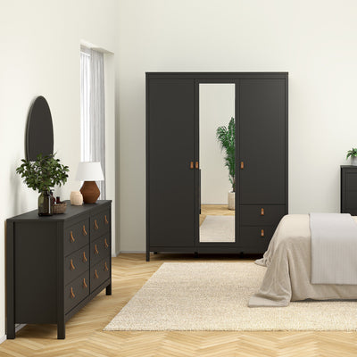 Barcelona Double Dresser 4+4 Drawers in Matt Black – FTG, view 6