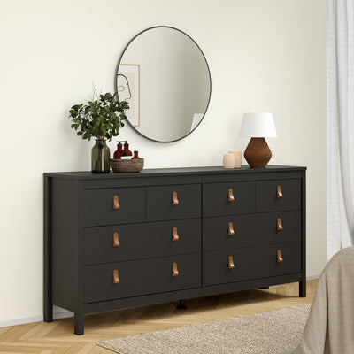 Barcelona Double Dresser 4+4 Drawers in Matt Black – FTG, view 7