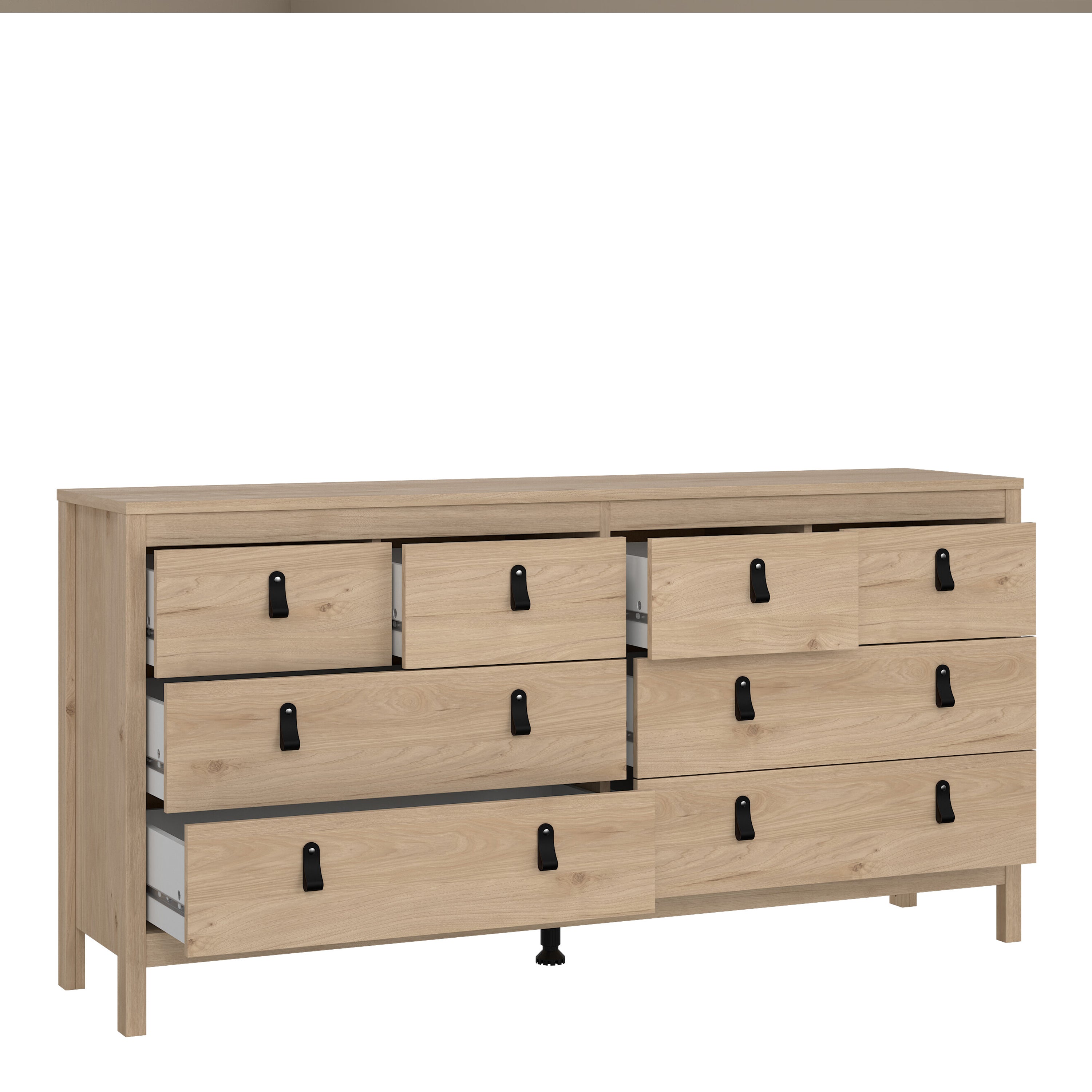Barcelona Double Dresser 4+4 Drawers in Jackson Hickory Oak – FTG, view 5