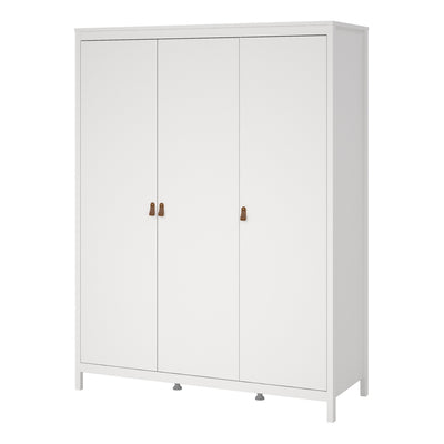 Barcelona Wardrobe with 3 Doors in White – FTG, view 3