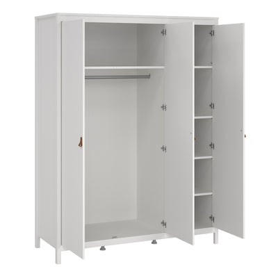 Barcelona Wardrobe with 3 Doors in White – FTG, view 5