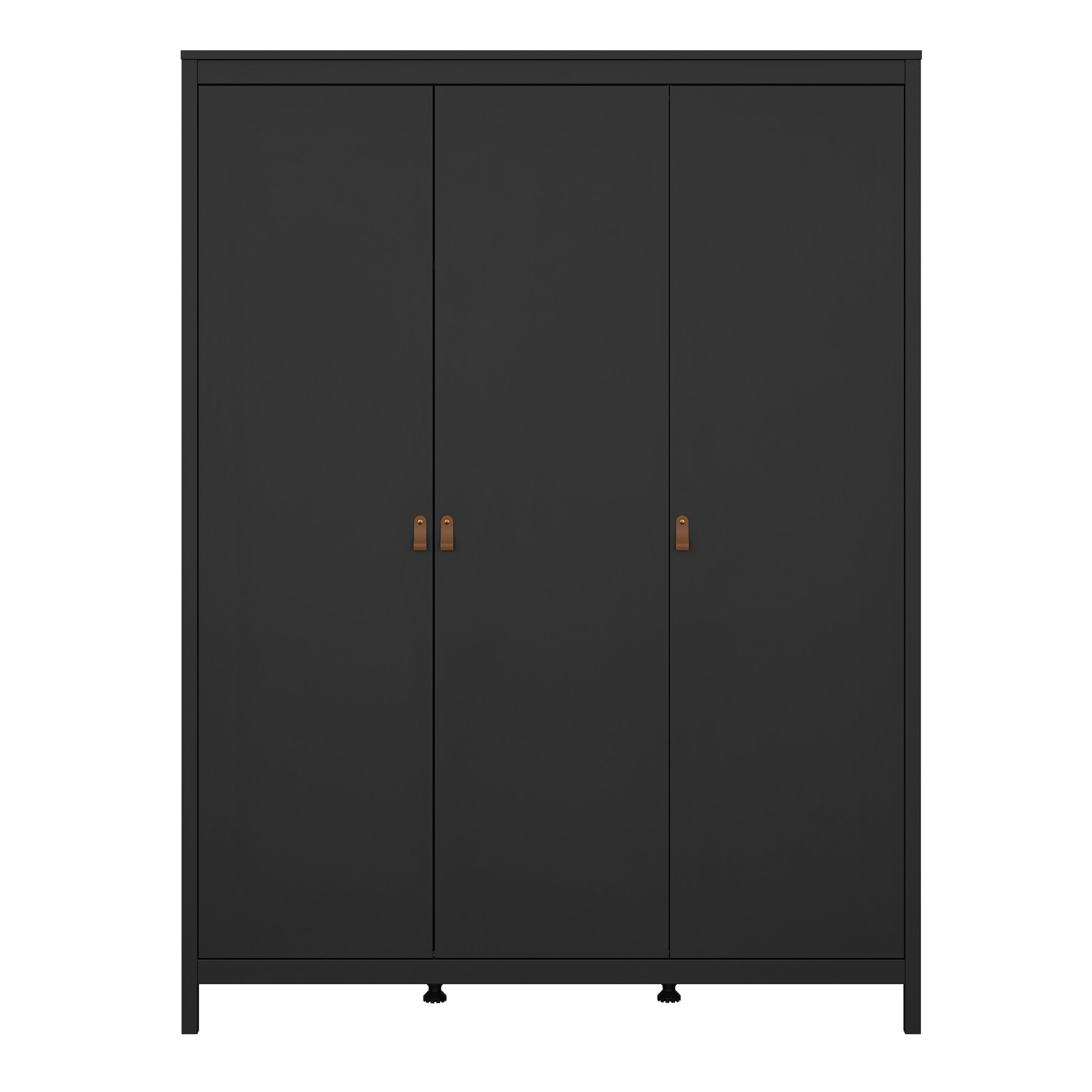 Barcelona Wardrobe with 3 Doors in Matt Black – FTG, view 2