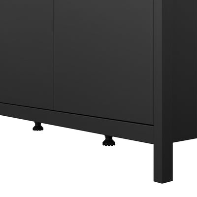 Barcelona Wardrobe with 3 Doors in Matt Black – FTG, view 9