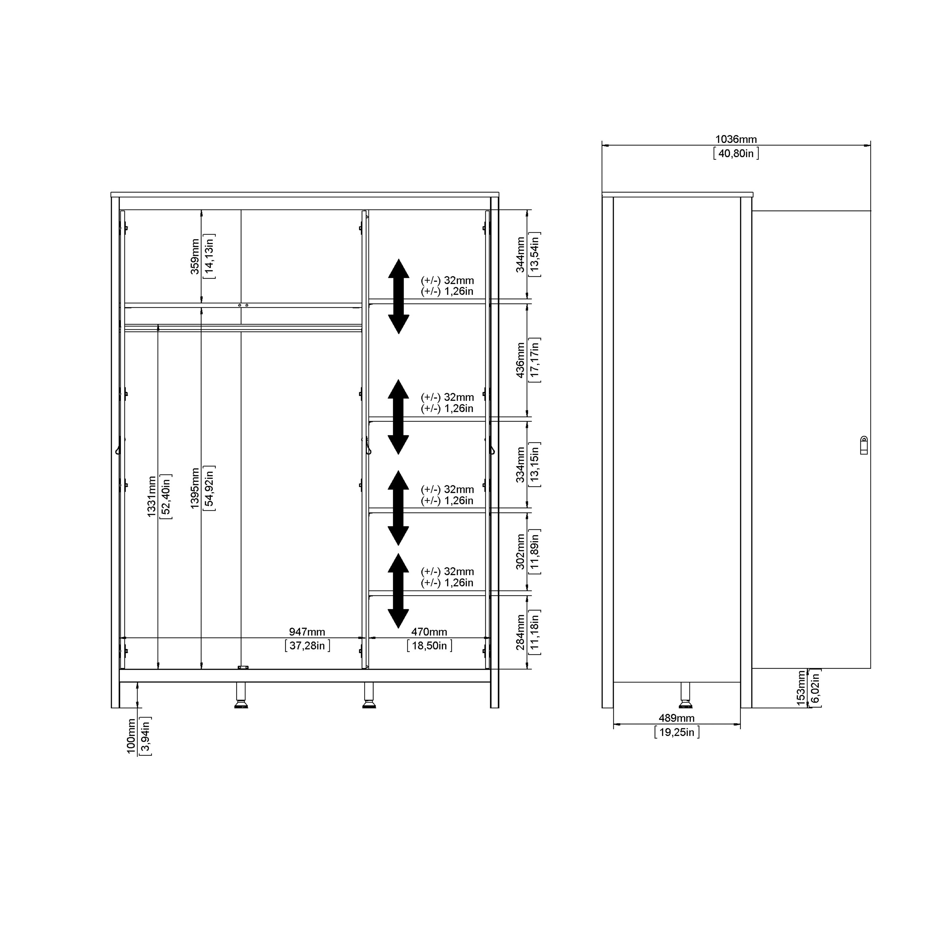 Barcelona Wardrobe with 3 Doors in Jackson Hickory Oak – FTG, view 12