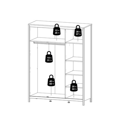 Barcelona Wardrobe with 3 Doors in Jackson Hickory Oak – FTG, view 13
