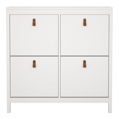 Barcelona Shoe Cabinet 4 Flip Down Doors in White – FTG, view 2