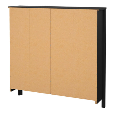 Barcelona Shoe Cabinet 4 Flip Down Doors in Matt Black – FTG, view 4