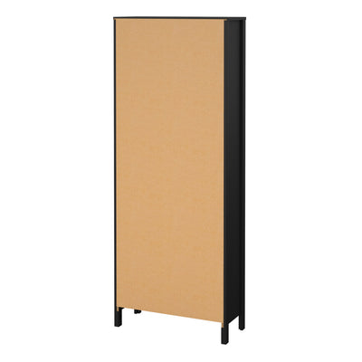 Barcelona China Cabinet 2 Glass Doors with 3 Drawers in Matt Black – FTG, view 4