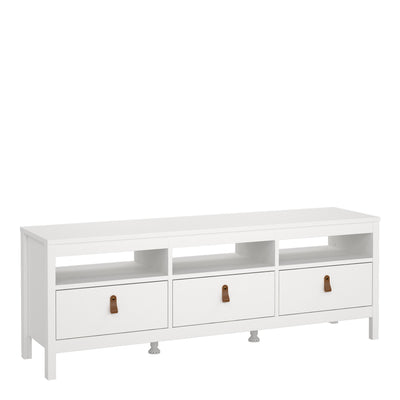 Barcelona Tv Unit 3 Drawers in White – FTG