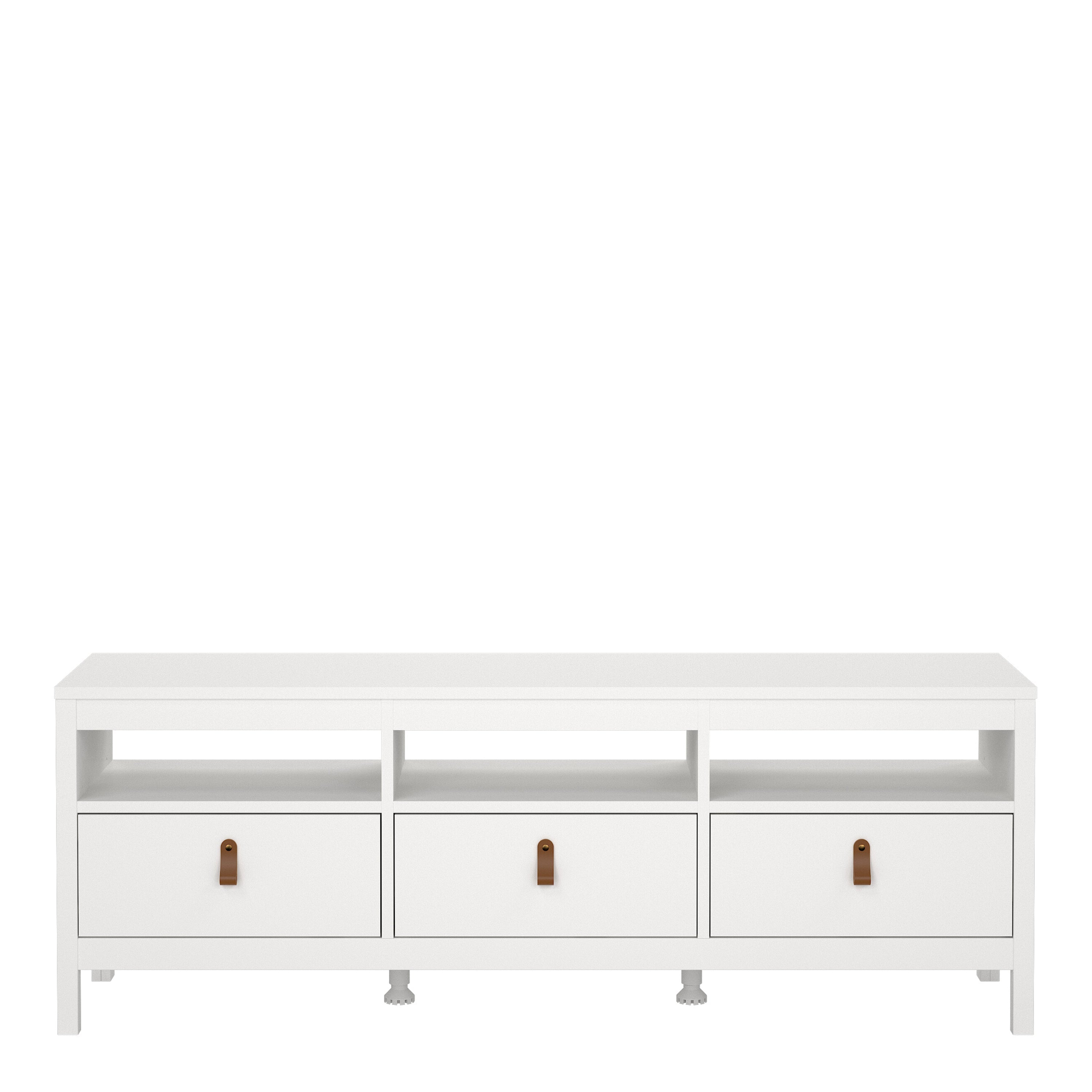 Barcelona Tv Unit 3 Drawers in White – FTG, view 2