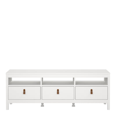 Barcelona Tv Unit 3 Drawers in White – FTG, view 2