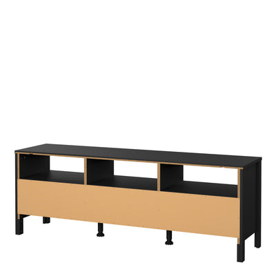 Barcelona TV Unit 3 Drawers in Matt Black – FTG, view 4