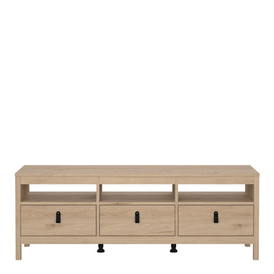 Barcelona TV-Unit 3 Drawers in Jackson Hickory Oak – FTG, view 2
