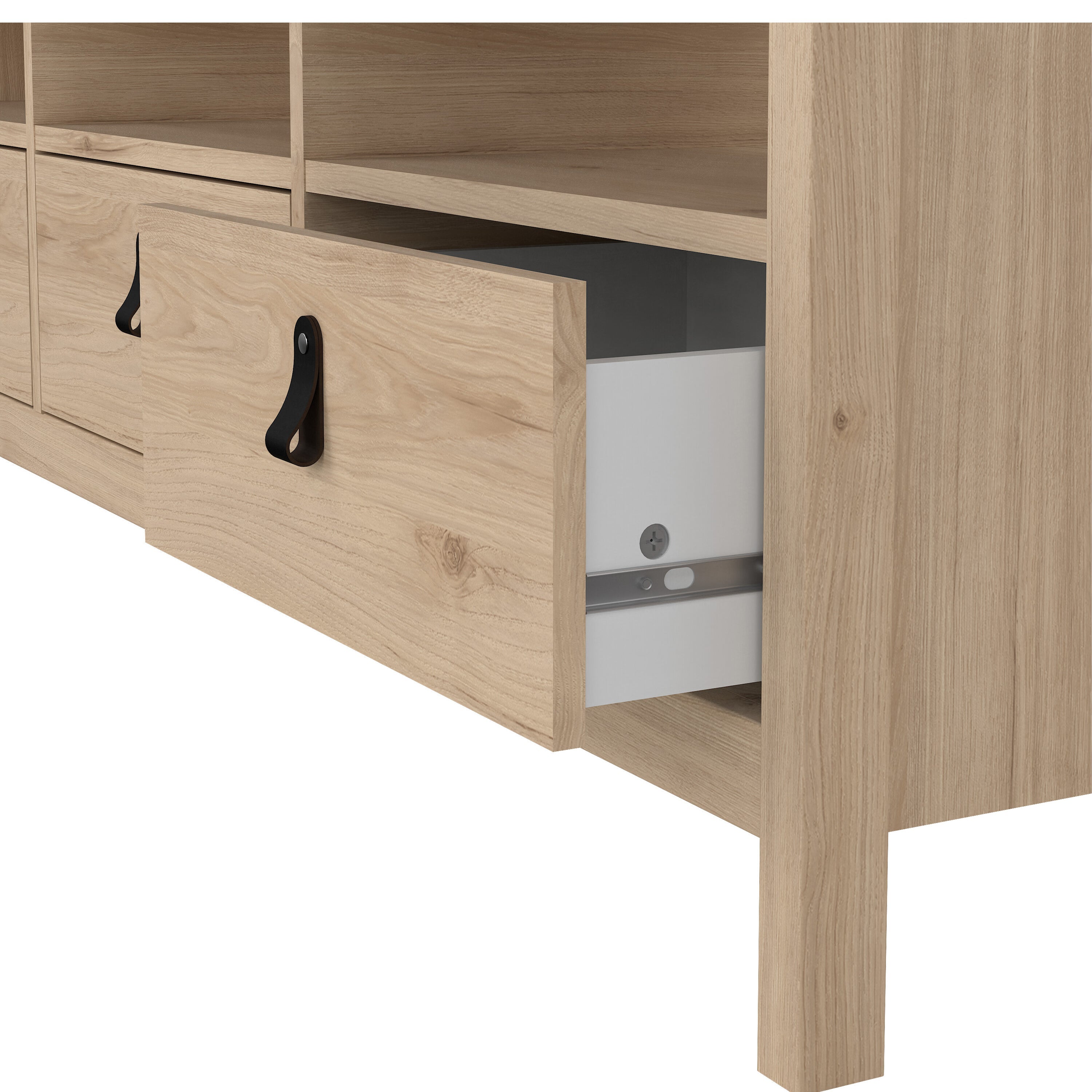 Barcelona TV-Unit 3 Drawers in Jackson Hickory Oak – FTG, view 9