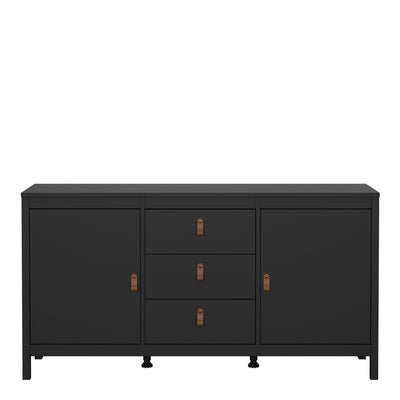 Barcelona Sideboard 2 Doors 3 Drawers in Matt Black – FTG, view 2