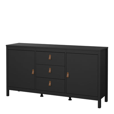 Barcelona Sideboard 2 Doors 3 Drawers in Matt Black – FTG, view 3