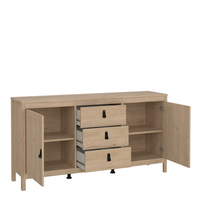 Barcelona Sideboard 2 Doors + 3 Drawers in Jackson Hickory Oak – FTG, view 5