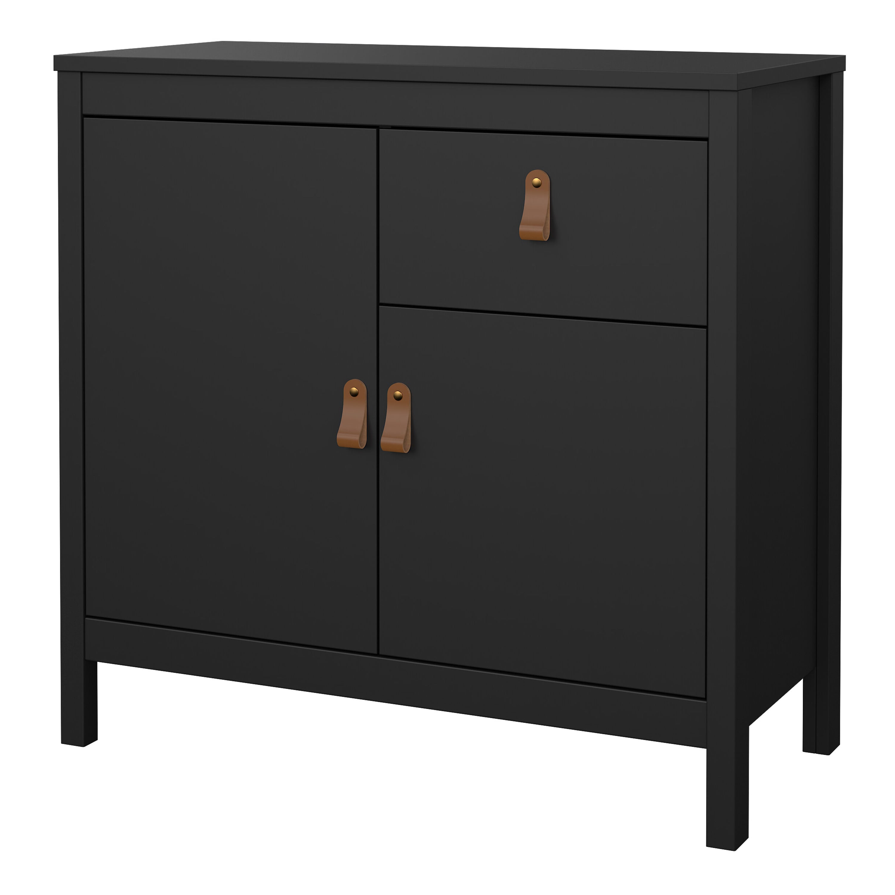 Barcelona Sideboard 2 Doors 1 Drawer in Matt Black – FTG, view 3
