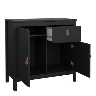 Barcelona Sideboard 2 Doors 1 Drawer in Matt Black – FTG, view 5