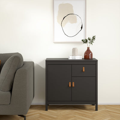 Barcelona Sideboard 2 Doors 1 Drawer in Matt Black – FTG, view 7