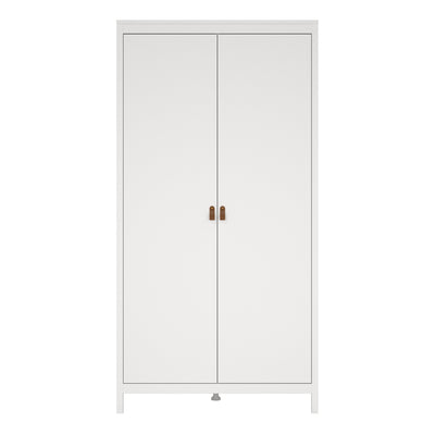 Barcelona Wardrobe with 2 Doors in White – FTG, view 2