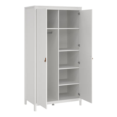 Barcelona Wardrobe with 2 Doors in White – FTG, view 5
