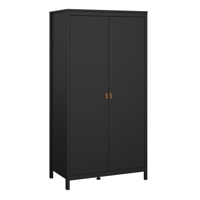 Barcelona Wardrobe with 2 Doors in Matt Black – FTG