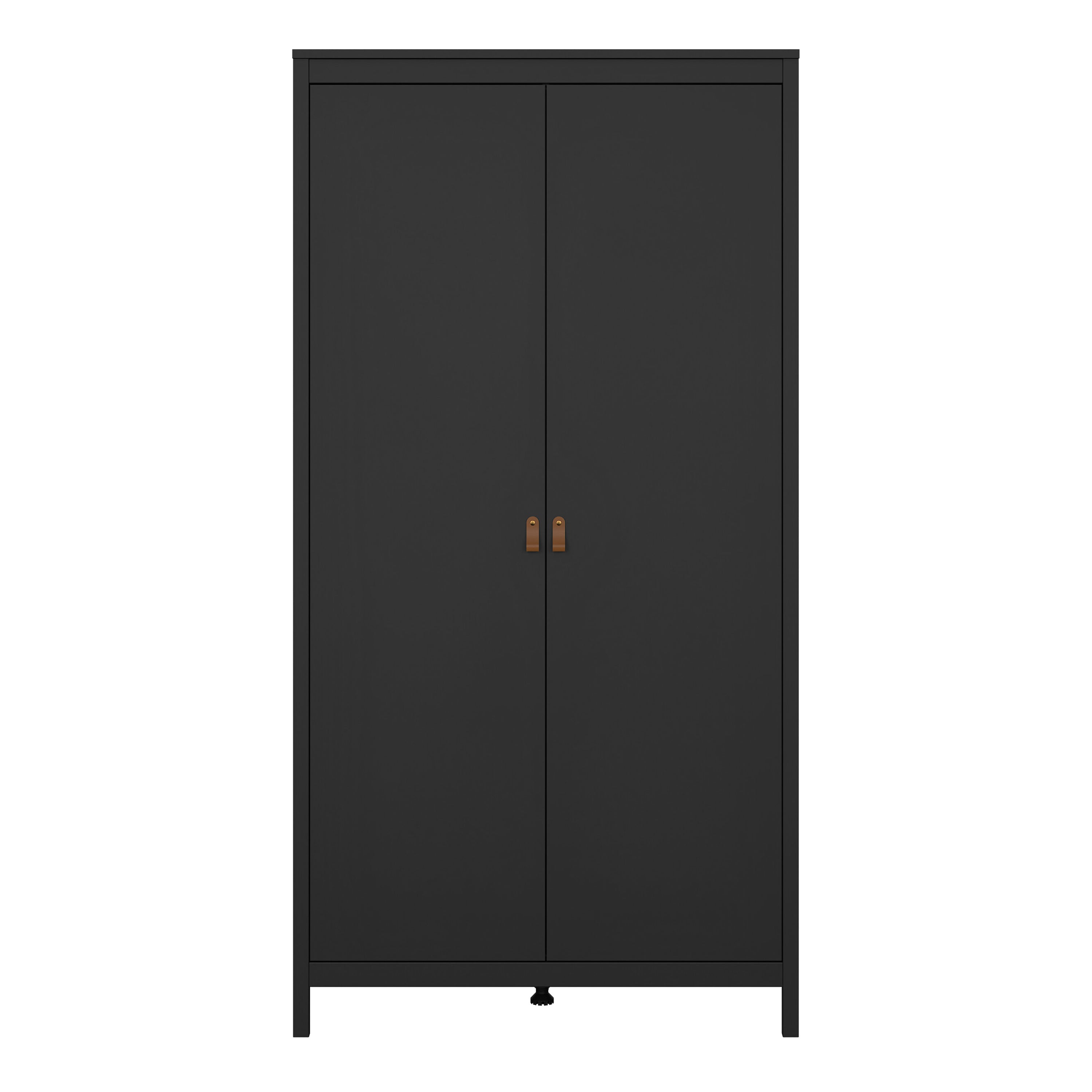 Barcelona Wardrobe with 2 Doors in Matt Black – FTG, view 2