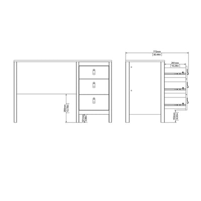Barcelona Desk 3 Drawers in White – FTG, view 11