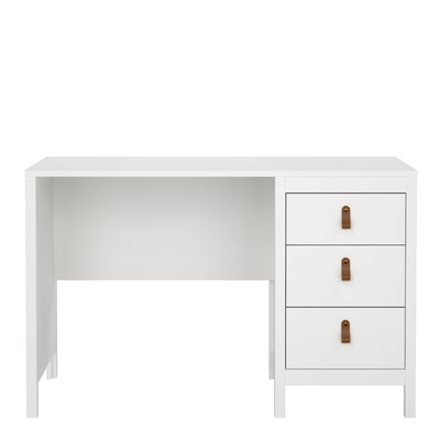 Barcelona Desk 3 Drawers in White – FTG, view 2