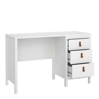 Barcelona Desk 3 Drawers in White – FTG, view 5