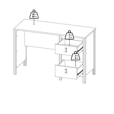Barcelona Desk 3 Drawers in Matt Black – FTG, view 7
