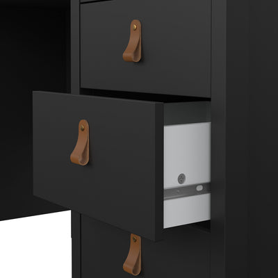 Barcelona Desk 3 Drawers in Matt Black – FTG, view 4